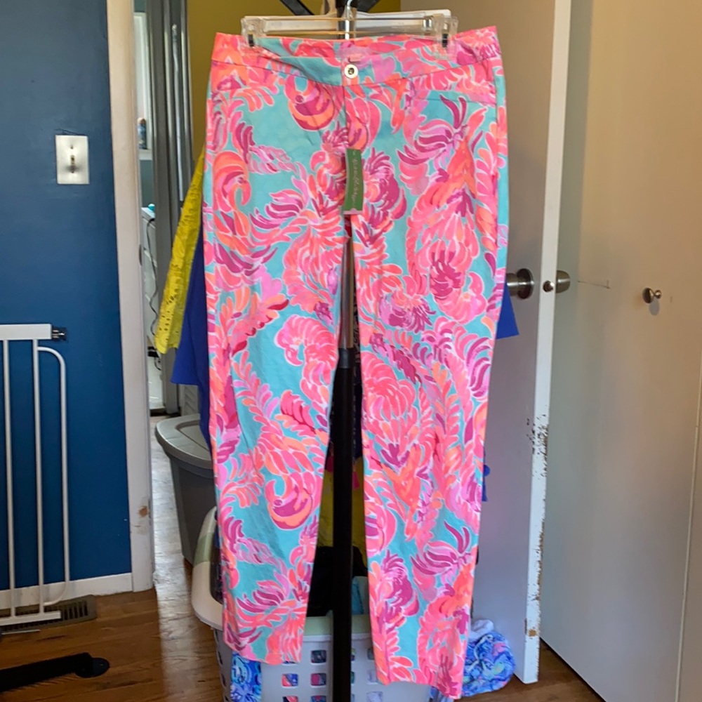NWOT Lilly Pulitzer kelly skinny ankle pant in lovebirds. Size 8.